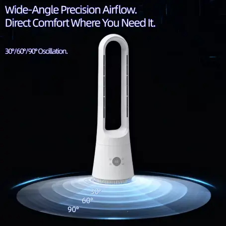 Purificateur d'air intelligent avec ventilateur tour sans lame, chaud et frais, avec télécommande