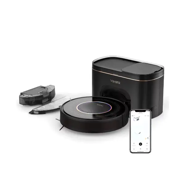 Aspirateur robot avec chargement automatique à vidage automatique
